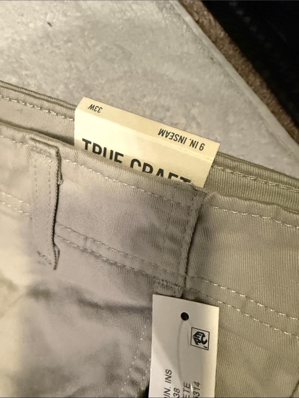 True Craft Men's Flat Front Khaki-Tan Shorts - Picture 3 of 5